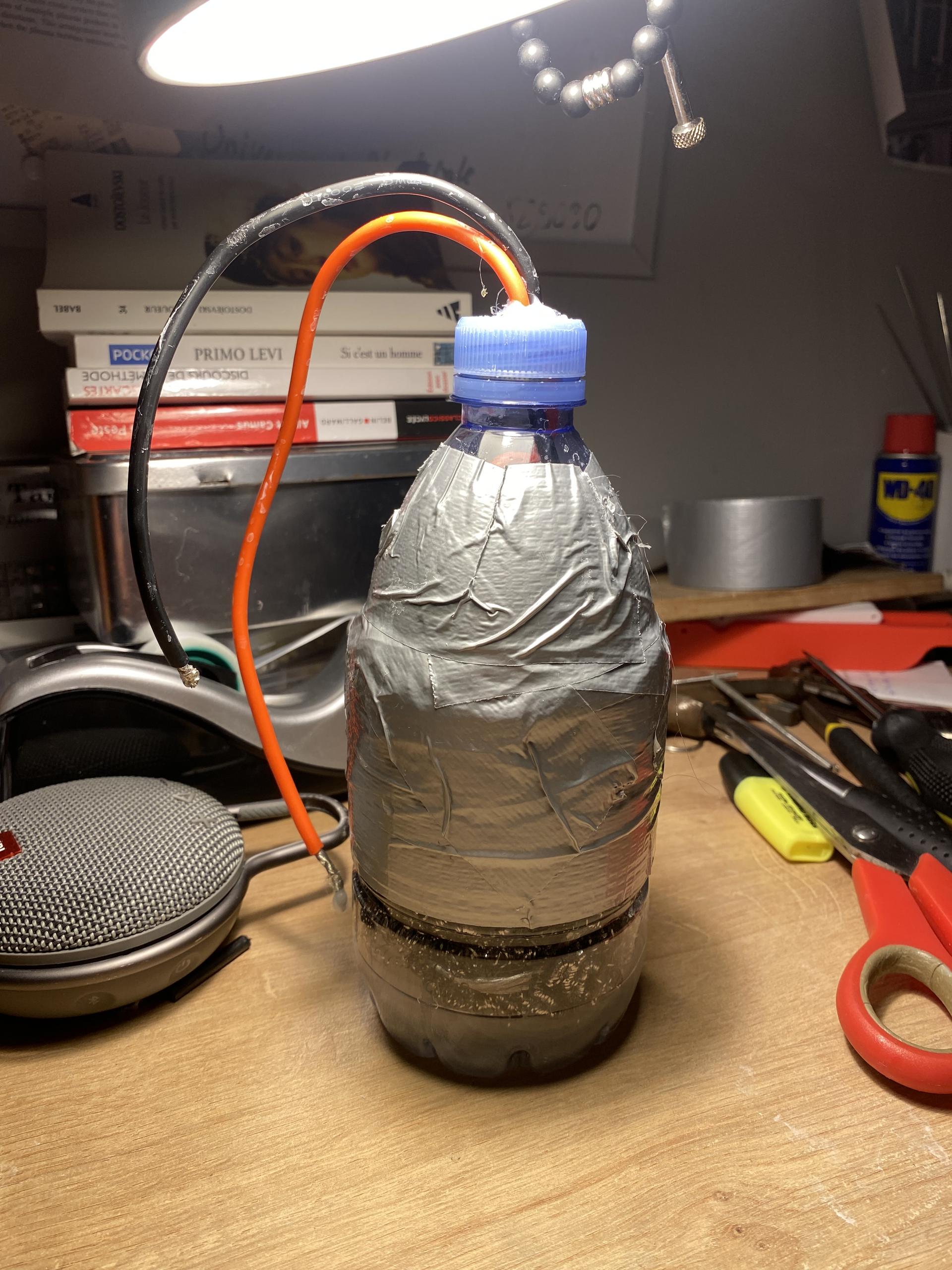 First prototype using modified water bottle