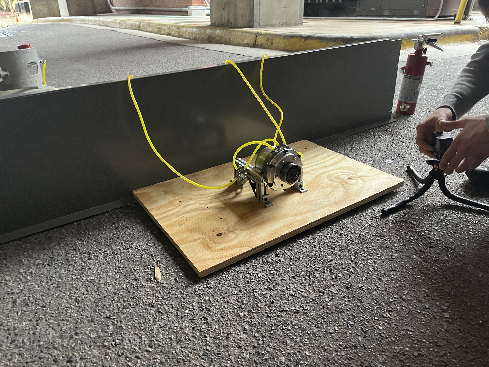 Engine mounted on the test stand