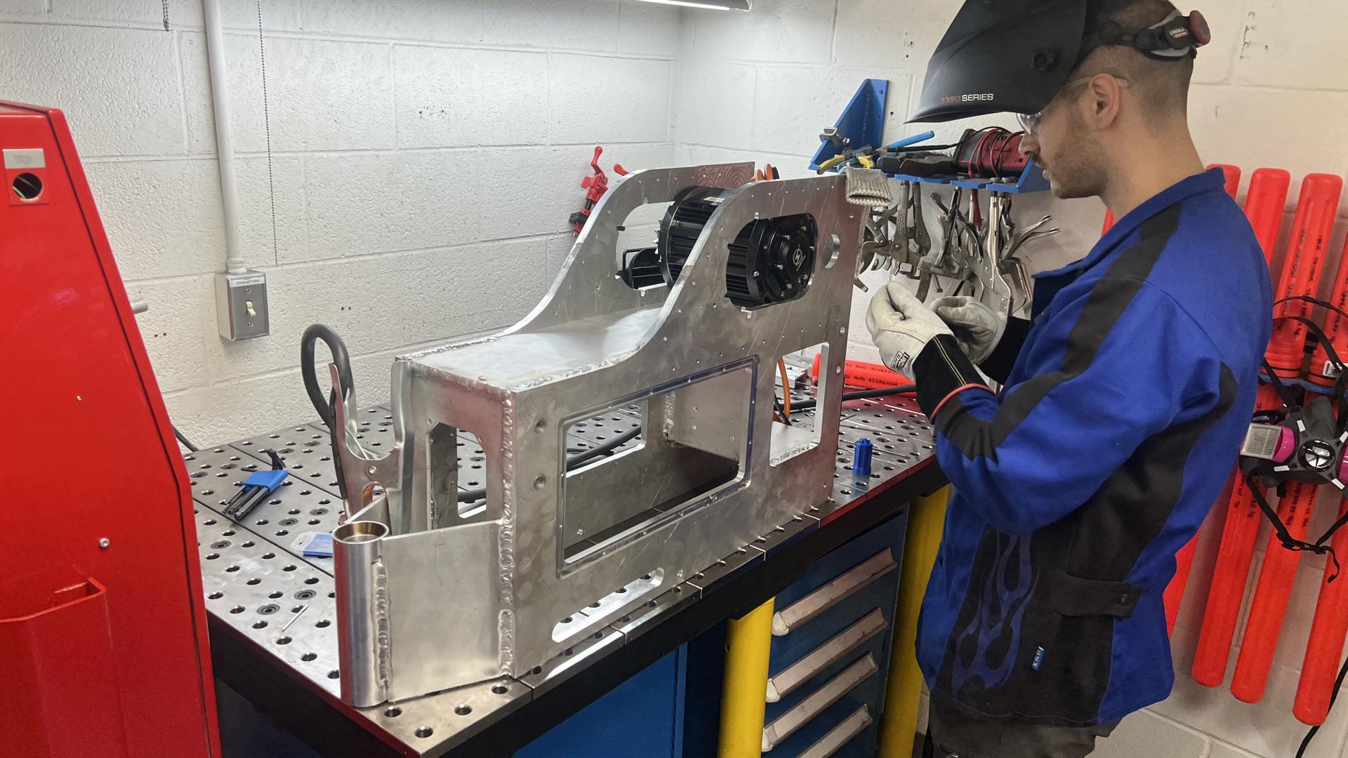 Welding the aluminum frame