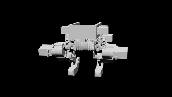 Robot crouching simulation in Blender